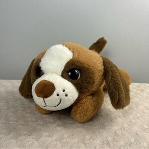 MTY International Puppy Dog Plush Stuffed Animal Light Up Eyes Flashlight Tan